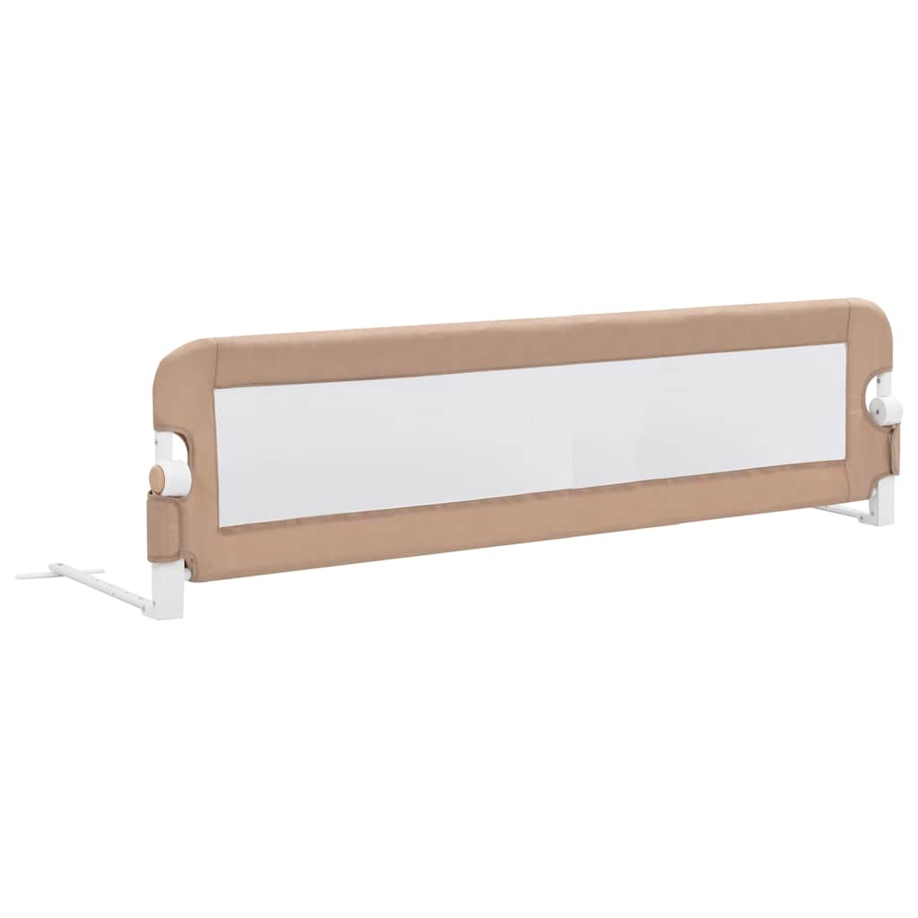 vidaXL Toddler Bed Rail 102x42 cm Polyester Taupe