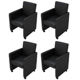vidaXL Eetkamerstoelen 4 st art noir