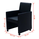 vidaXL Eetkamerstoelen 4 st art noir