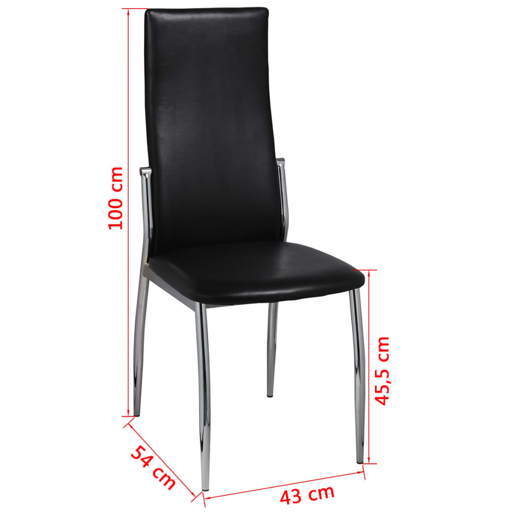 vidaXL Eetkamerstoelen 6 st kunstleer zwart