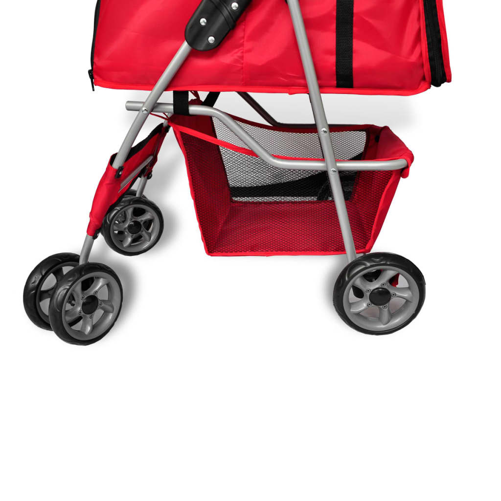vidaXL Pet Stroller Red