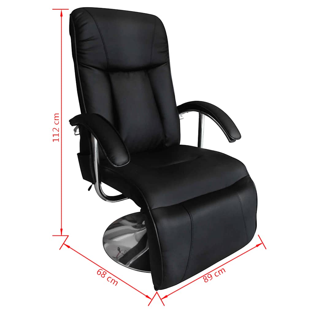 vidaXL Massage Chair Artificial Leather Black