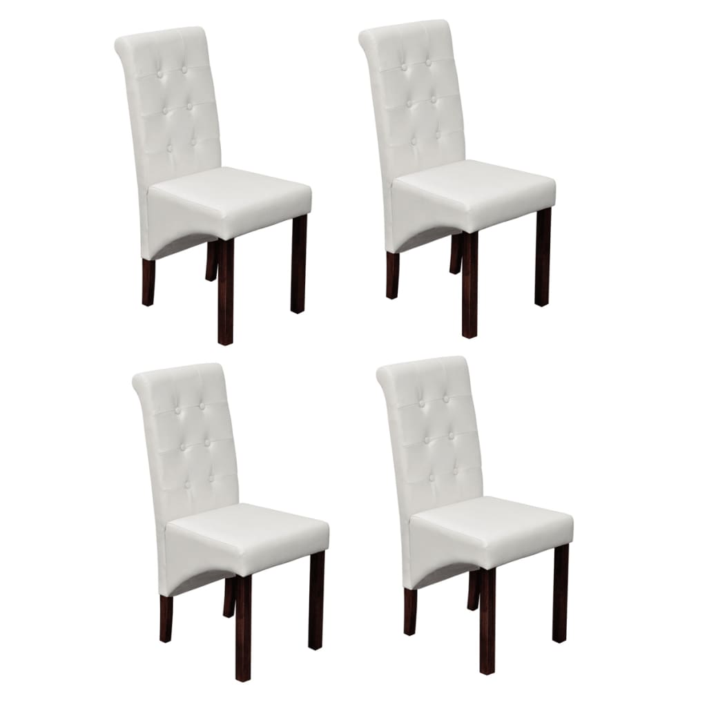 vidaXL Eetkamerstoelen 4 st kunstleer wit