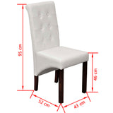 vidaXL Eetkamerstoelen 4 st kunstleer wit