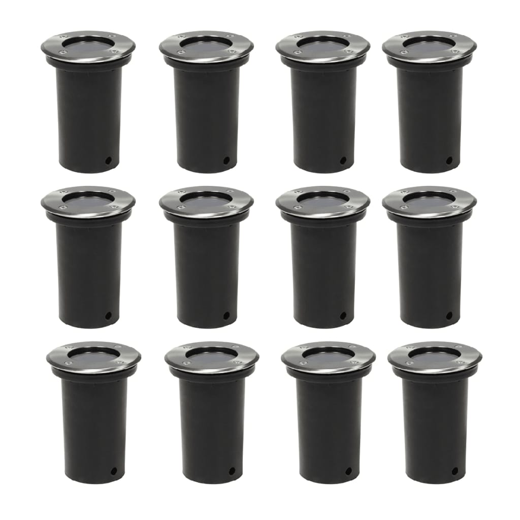 vidaXL Round Outdoor Ground Lights 12 pcs