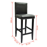 vidaXL Bar Stools 2 pcs artificial leather black