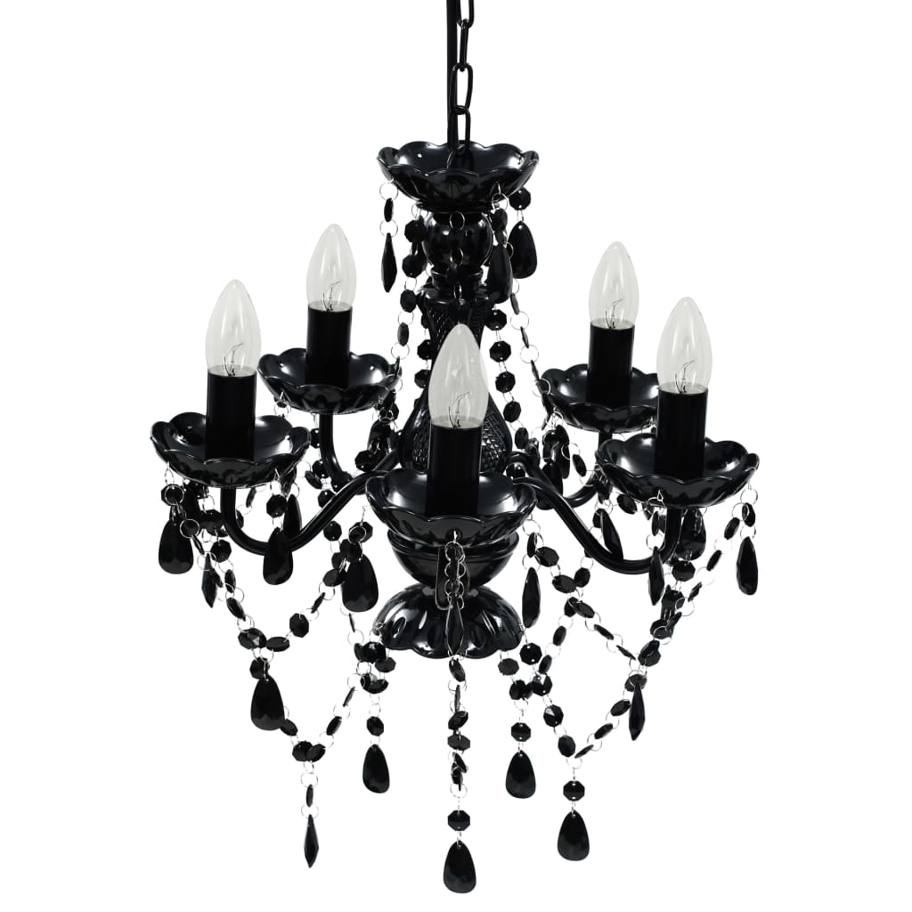 vidaXL Chandelier Crystal Black