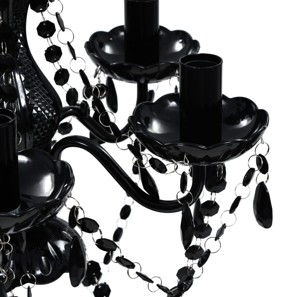 vidaXL Chandelier Crystal Black