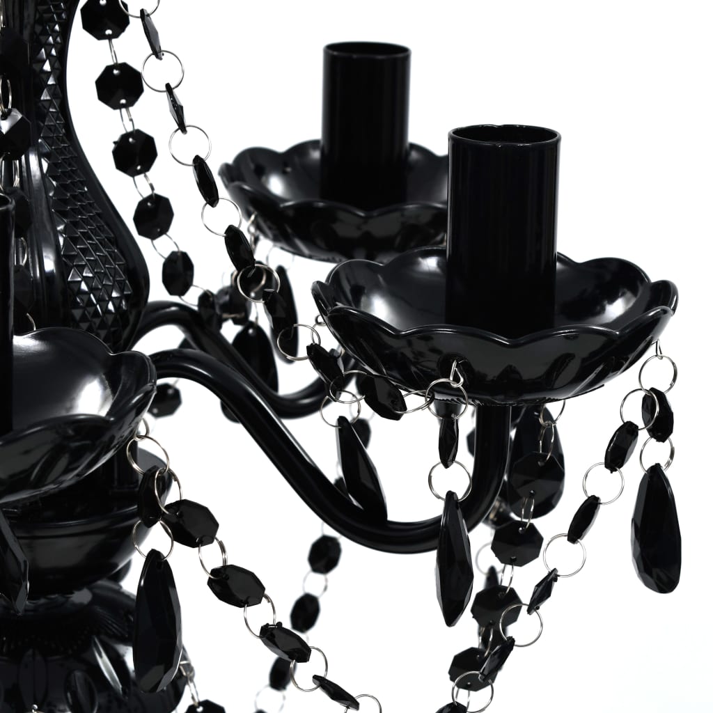 vidaXL Chandelier Crystal Black