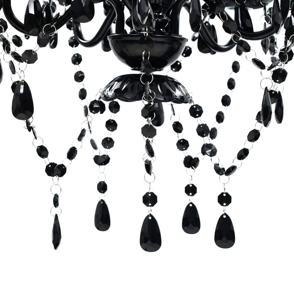 vidaXL Chandelier Crystal Black