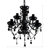 vidaXL Chandelier Crystal Black