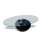 vidaXL Salontafel met ovaal glazen tafelblad hoogglans wit
