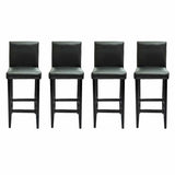 vidaXL Bar Stools 4 pcs Faux Leather Black
