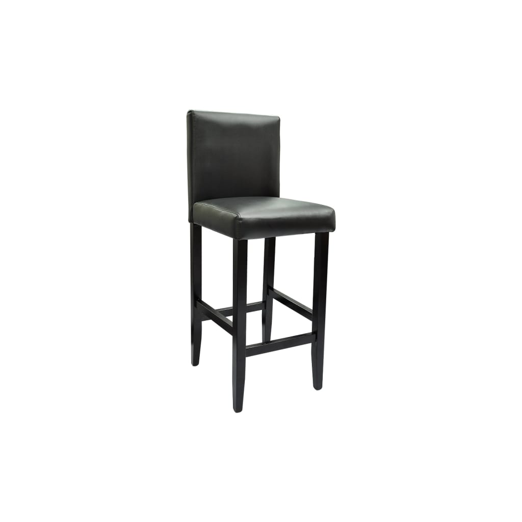 vidaXL Bar Stools 4 pcs Faux Leather Black