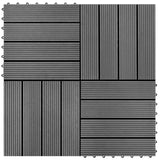 vidaXL Decking Tiles 11 pcs Brown 30 x 30 cm WPC