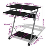vidaXL Studenten computerbureau 60 x 40 x 74 cm (zwart)