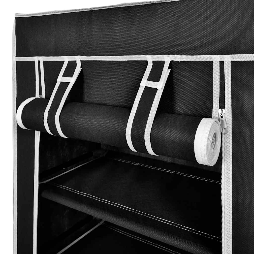 vidaXL Schoenenkast met hoes 58x28x106 stof zwart