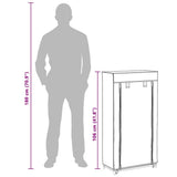 vidaXL Schoenenkast met hoes 58x28x106 stof zwart