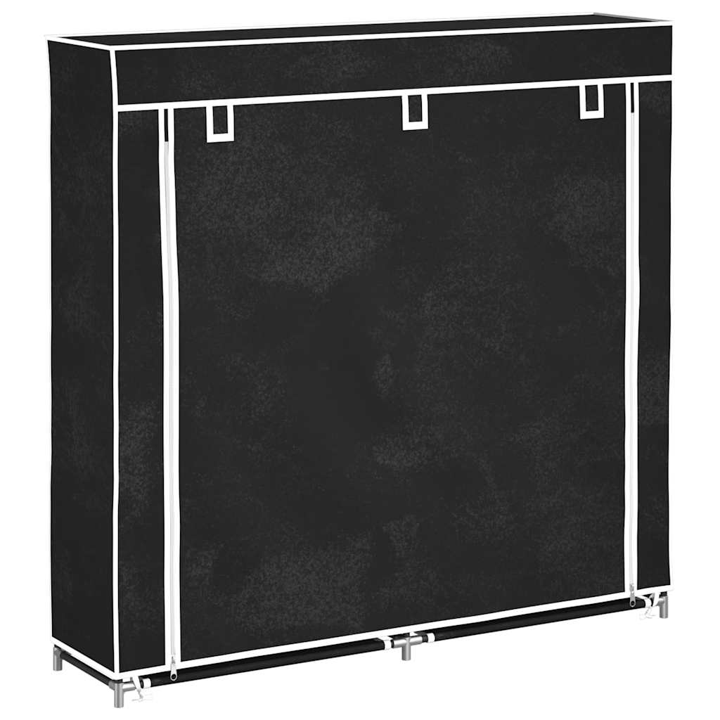 vidaXL Schoenenkast met hoes 115x28x110 stof zwart