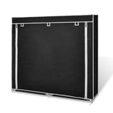 vidaXL Schoenenkast met hoes 115x28x110 stof zwart