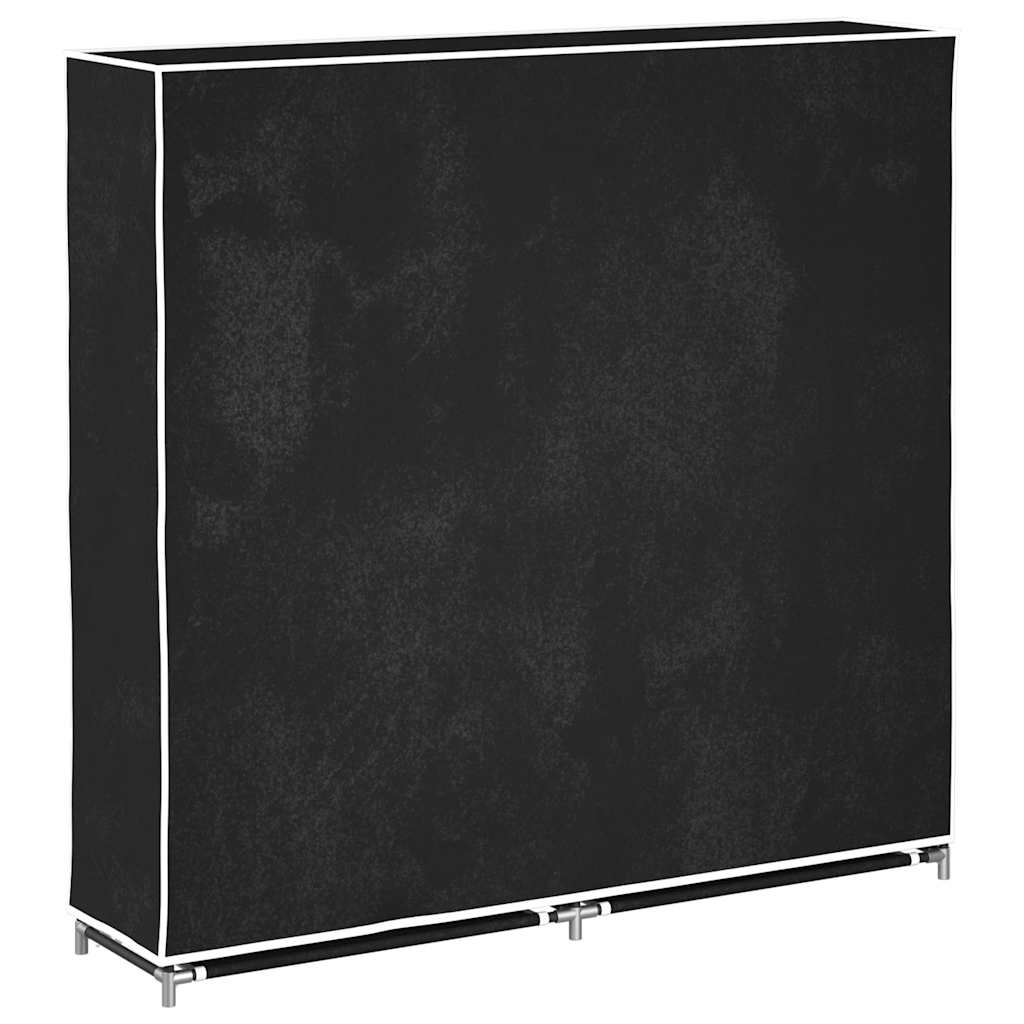 vidaXL Schoenenkast met hoes 115x28x110 stof zwart