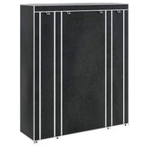 vidaXL Kledingkast met vakken en stangen 45x150x176 cm stof zwart