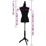 vidaXL Mannequin Torso Female Black