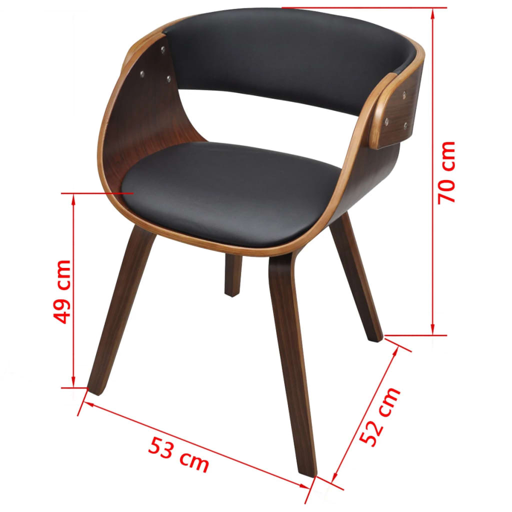 vidaXL Dining Chair Bentwood and Faux Leather