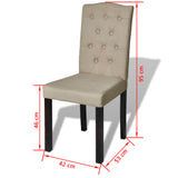 vidaXL Dining Chairs 6 pcs fabric camel
