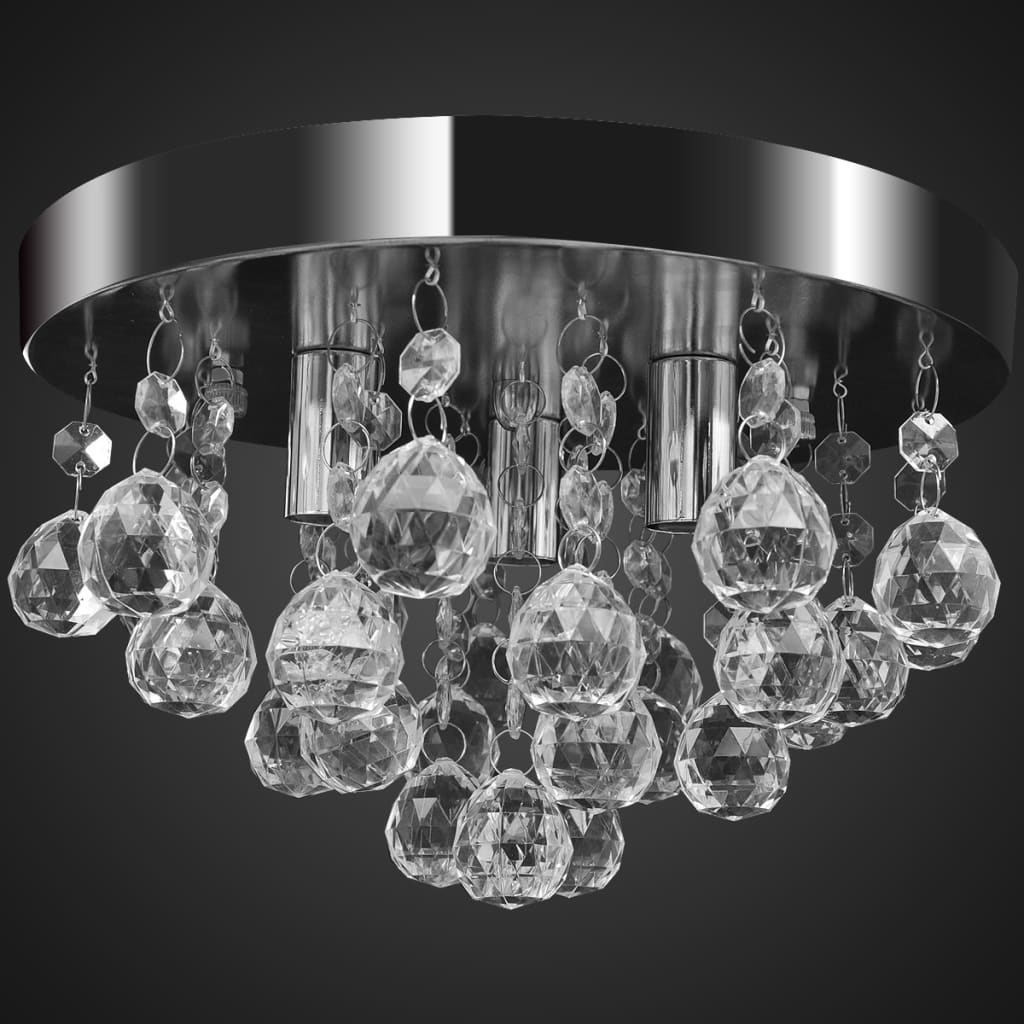 vidaXL Ceiling lamp chandelier design crystal chrome