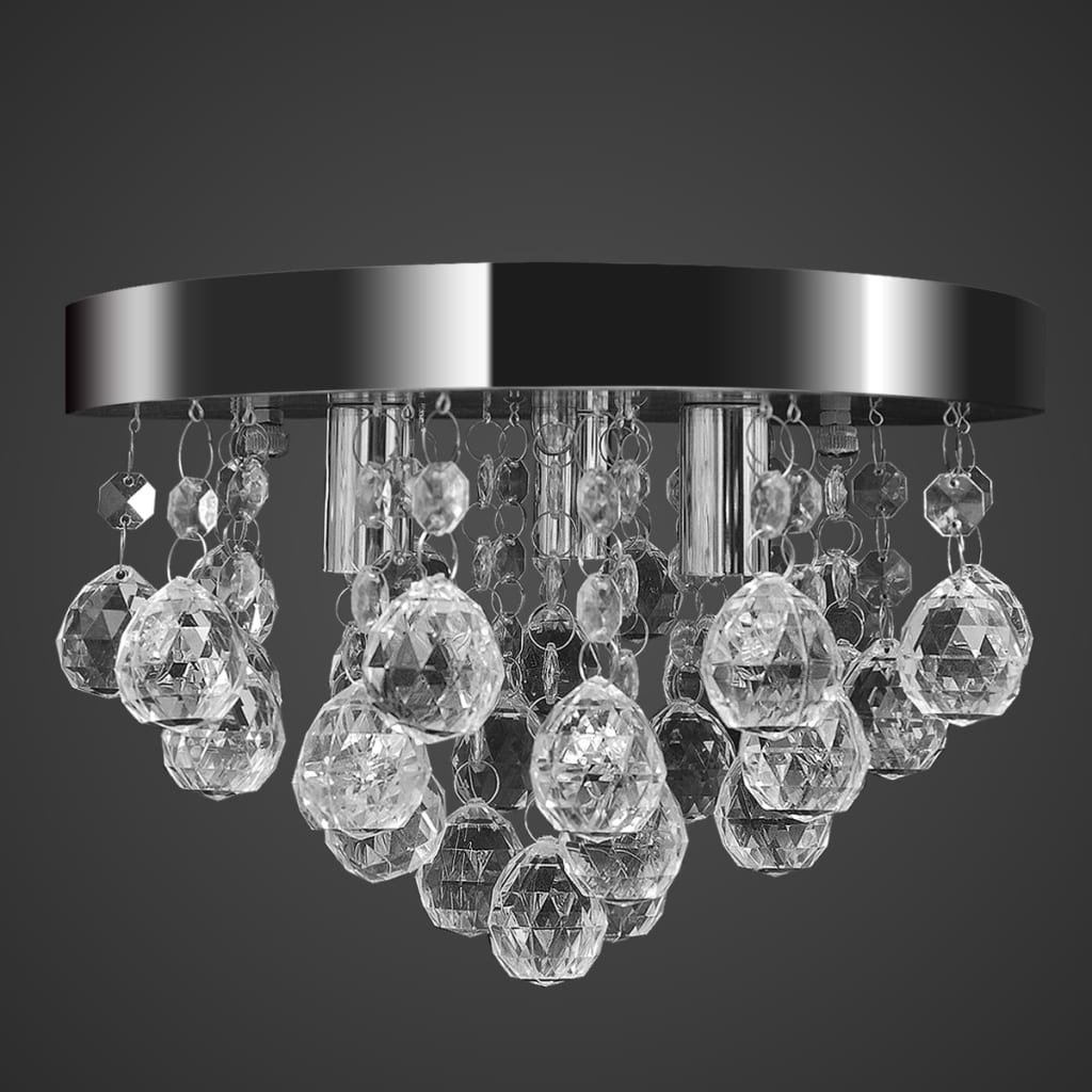 vidaXL Ceiling lamp chandelier design crystal chrome