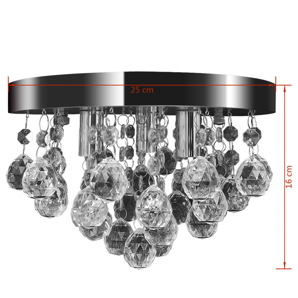 vidaXL Ceiling lamp chandelier design crystal chrome