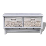 vidaXL Wall Shelf 60x23.5x33 cm Paulownia Wood White