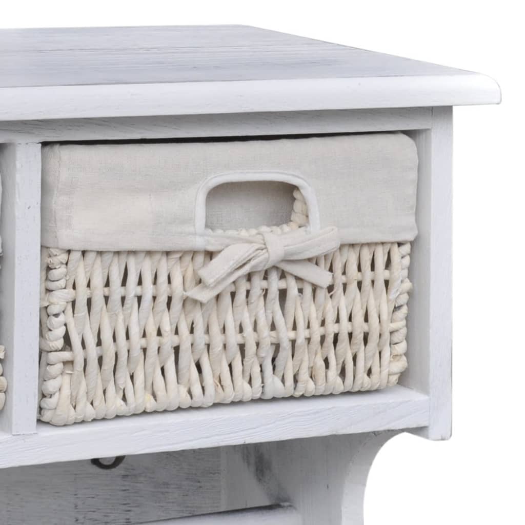 vidaXL Wall Shelf 60x23.5x33 cm Paulownia Wood White