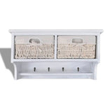 vidaXL Wall Shelf 60x23.5x33 cm Paulownia Wood White