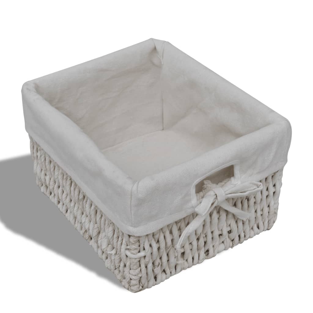 vidaXL Cabinet with 3 Woven Baskets on Left Wood White