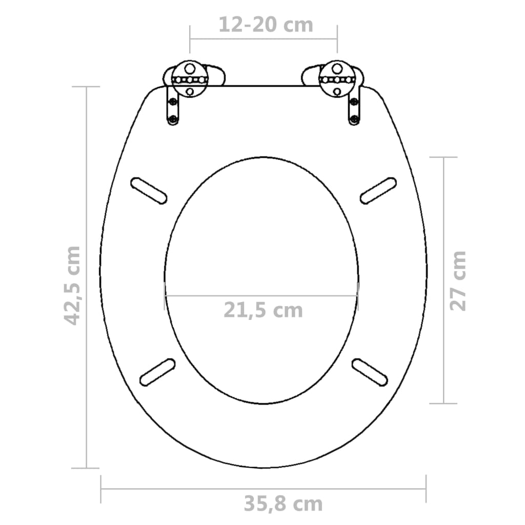 vidaXL Toilet Seat Soft Close Simple Design MDF White