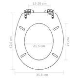 vidaXL Toilet Seat Soft Close Simple Design MDF White