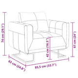 vidaXL Cube Armchair with Chrome Legs Faux Leather Brown
