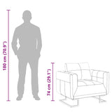vidaXL Cube Armchair with Chrome Legs Faux Leather Brown
