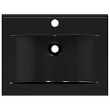 vidaXL Ceramic Rectangular Wash Basin 60x46 cm with Faucet Hole White