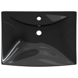 vidaXL Sink with Overflow and Faucet Hole Rectangular Ceramic
