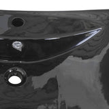 vidaXL Sink with Overflow and Faucet Hole Rectangular Ceramic