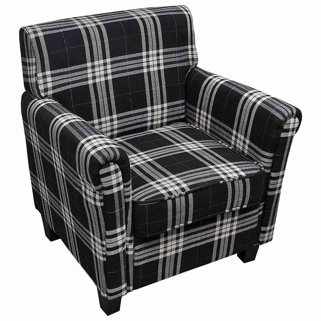 vidaXL Armchair with cushion fabric black