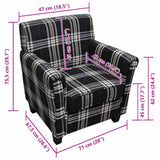 vidaXL Armchair with cushion fabric black
