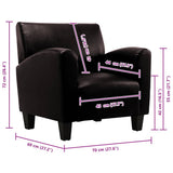 vidaXL Armchair faux leather dark brown