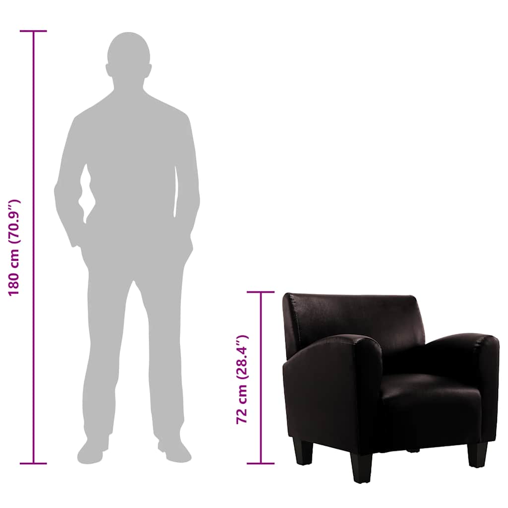 vidaXL Armchair faux leather dark brown