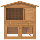 vidaXL Outdoor Rabbit Hutch with 3 Doors Wood