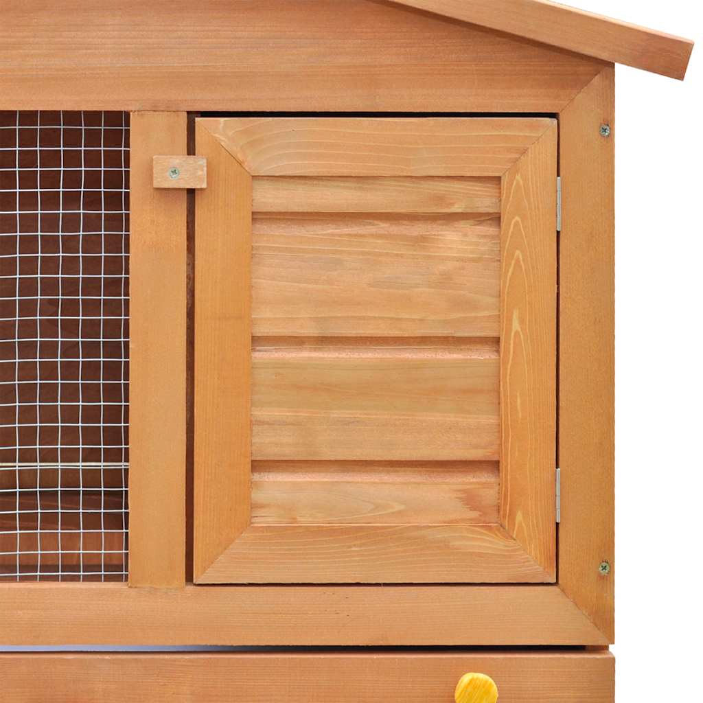 vidaXL Outdoor Rabbit Hutch with 3 Doors Wood