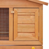 vidaXL Outdoor Rabbit Hutch with 3 Doors Wood
